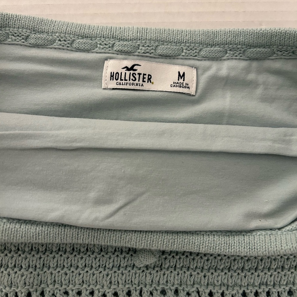 Hollister California medium Elegant Crochet Knit Tank Top in Sage Green women. - Picture 3 of 5